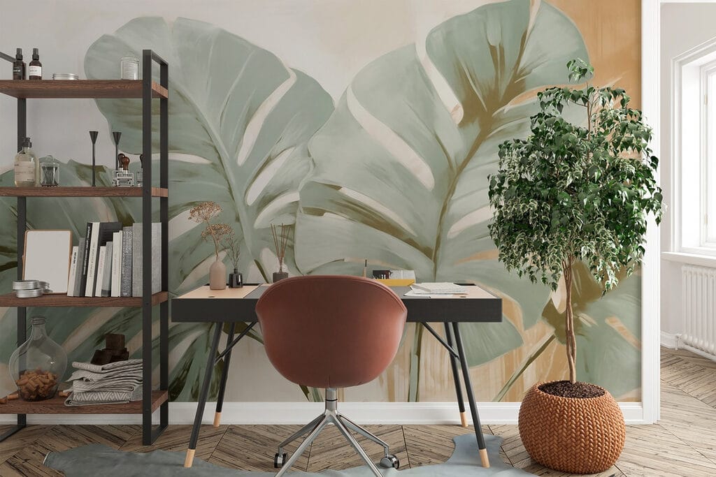 Monstera verde dipinta — ambiente 3