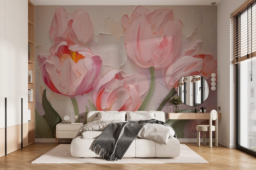 Tulipani rosa su beige — ambiente 1