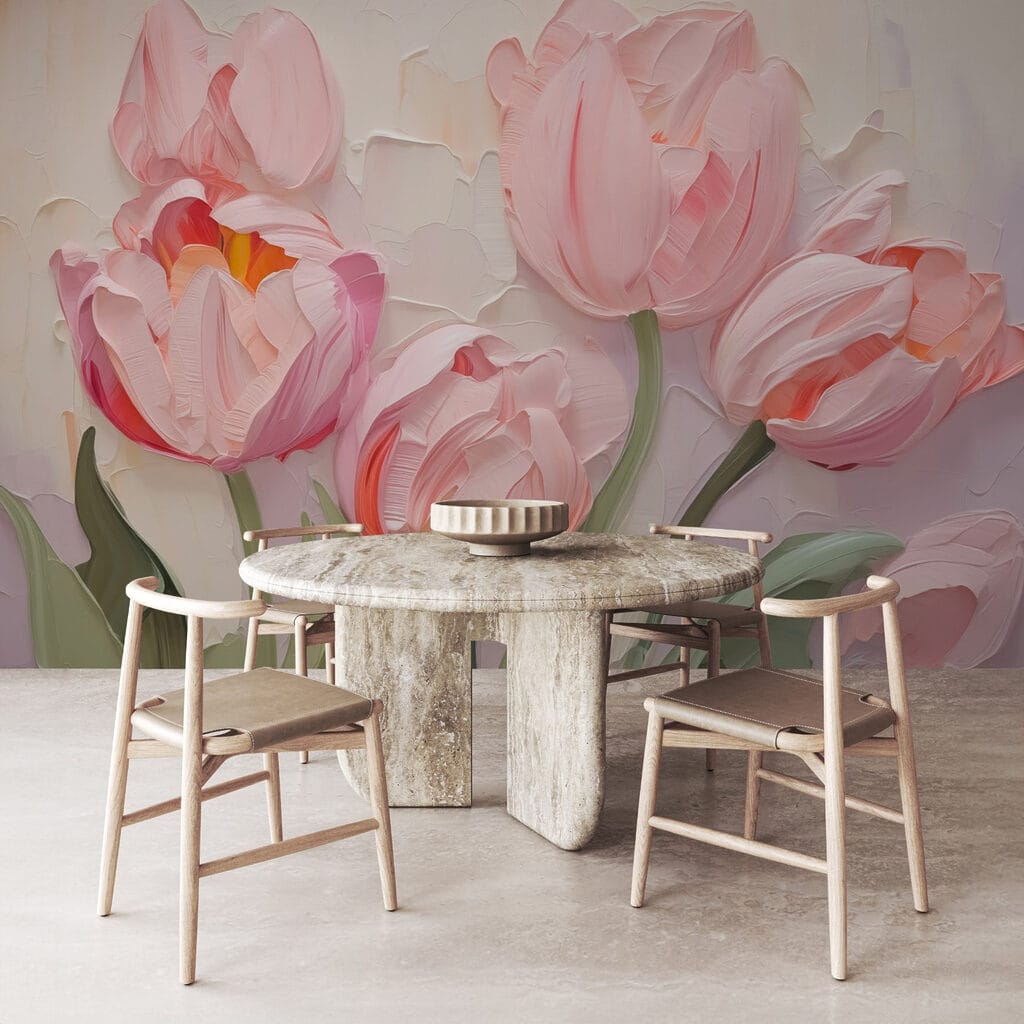 Tulipani rosa su beige — ambiente 2