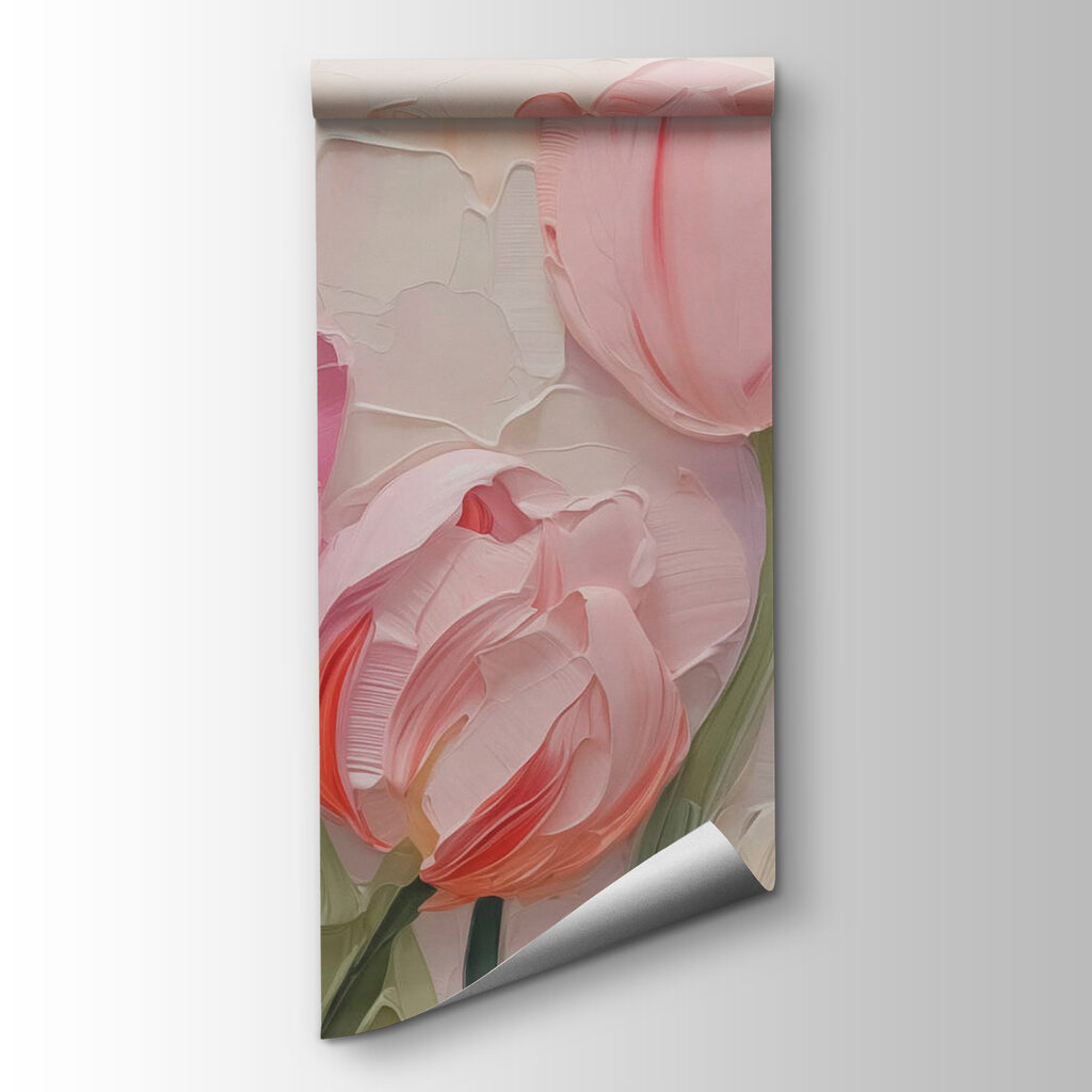 Tulipani rosa su beige — vista del prodotto