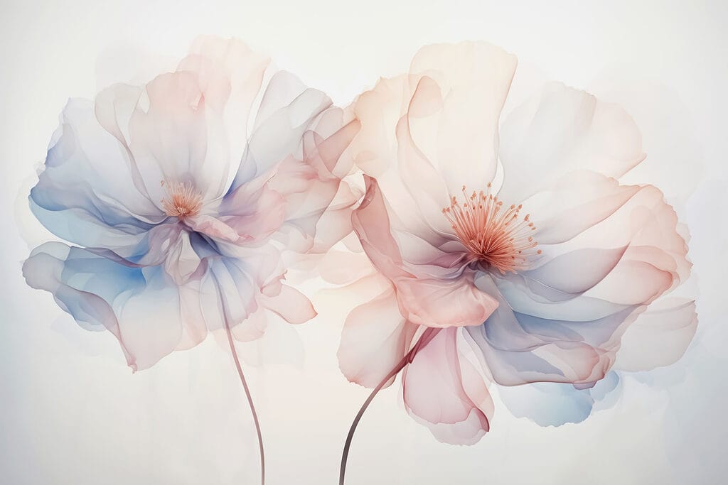 Fiori blu e rosa — design completo