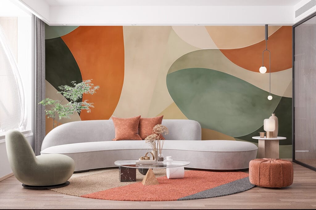 Archi verdi e terracotta in un ambiente