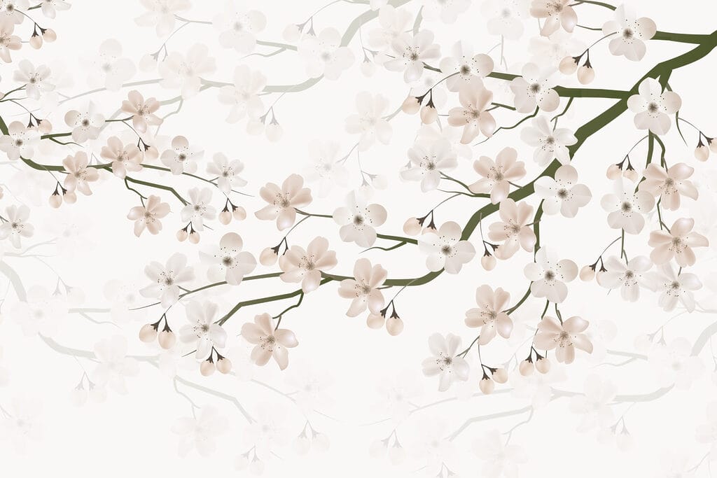 Fioritura lungo un ramo — design completo
