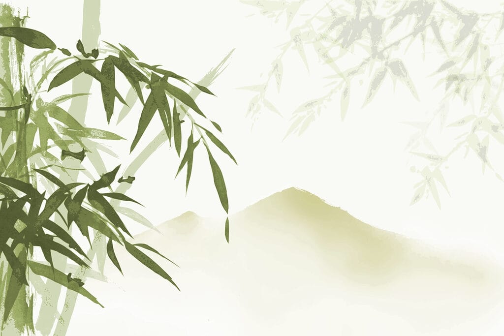 Bambù davanti alle colline — design completo