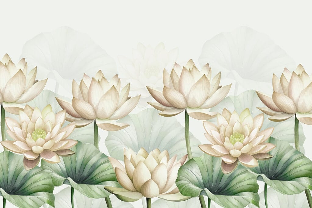 Loti tra grandi foglie — design completo