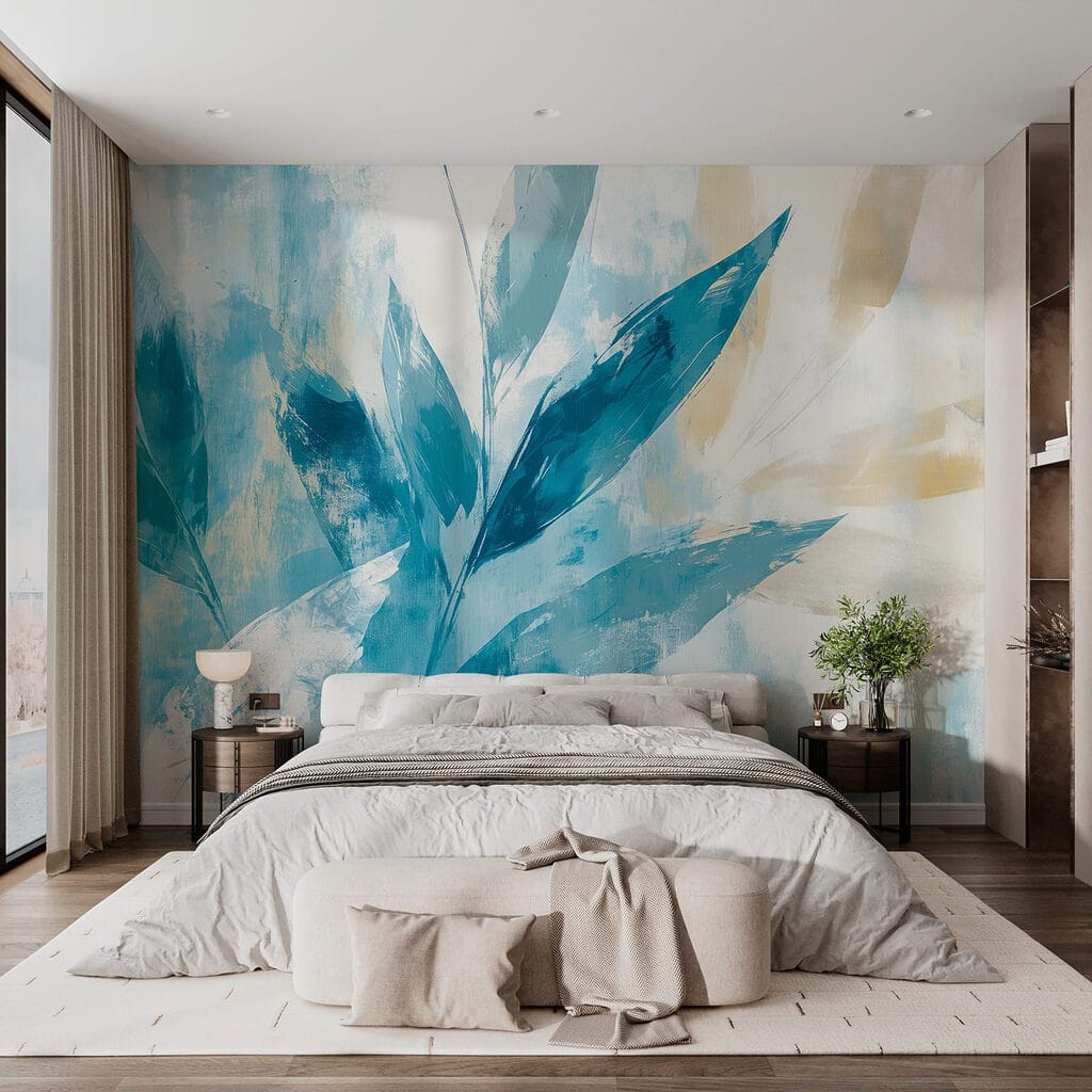 Foglie blu a pennellate — ambiente 2