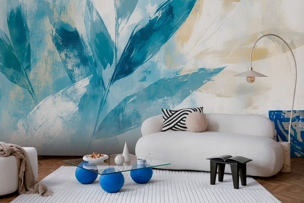 Foglie blu a pennellate — ambiente 4