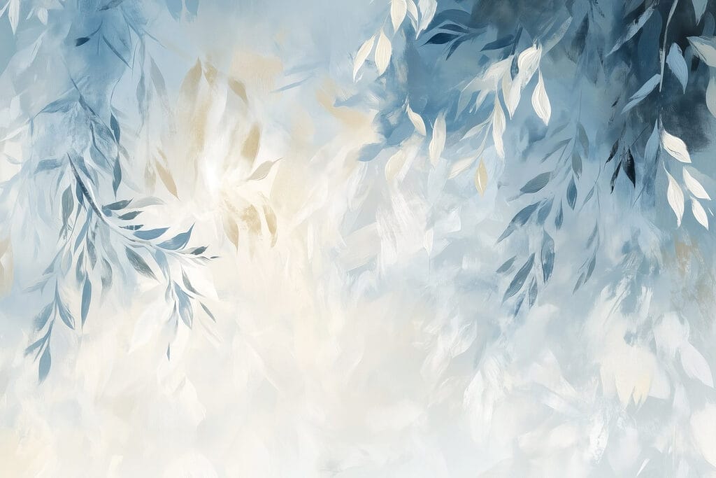 Foglie blu nel sole — design completo