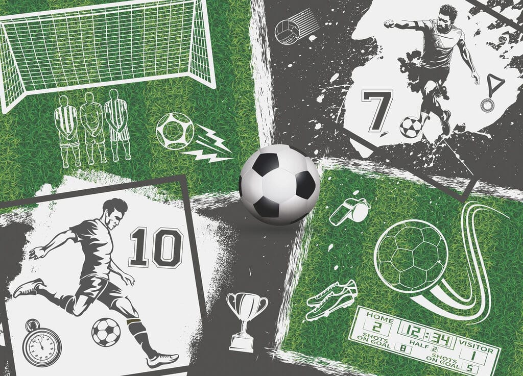 Calcio verde e nero — design completo