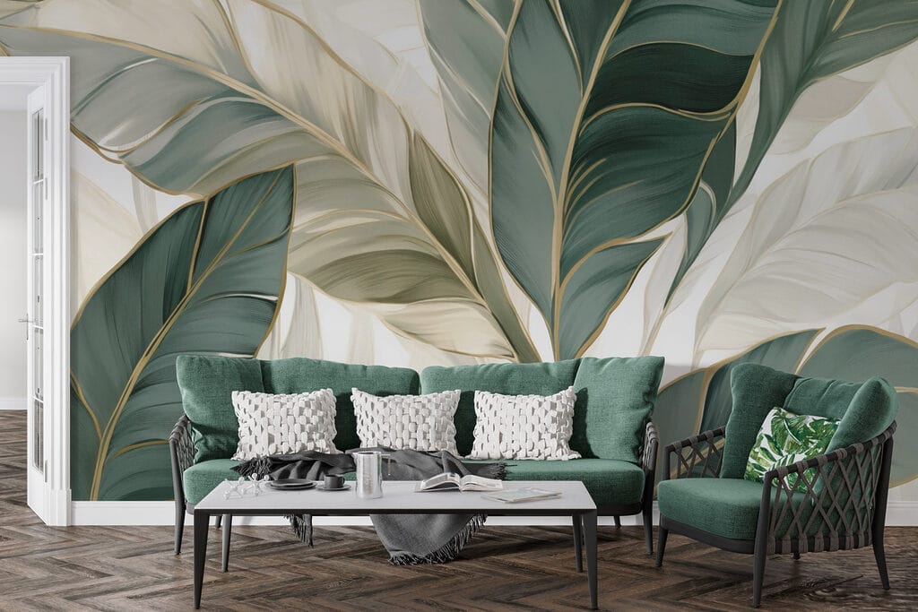 Foglie bianche sovrapposte — ambiente 3