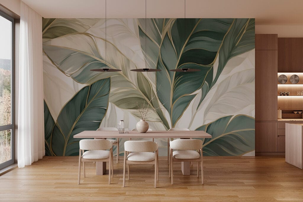 Foglie bianche sovrapposte — ambiente 4