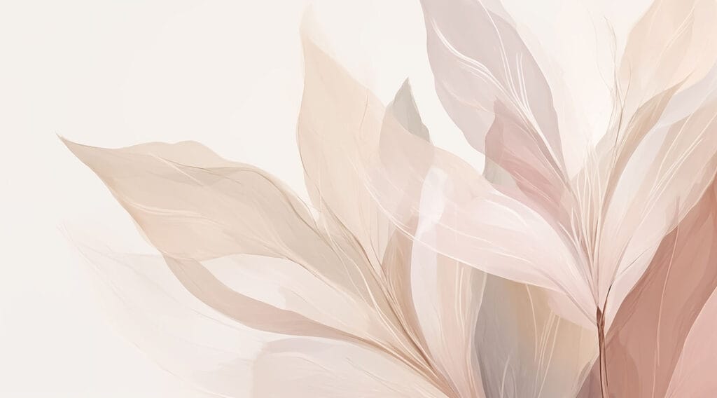 Foglie rosa verso l’alto — design completo