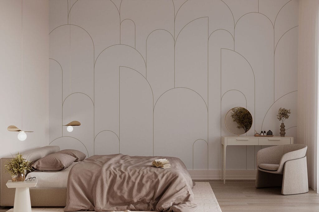 Archi sottili su bianco in un ambiente