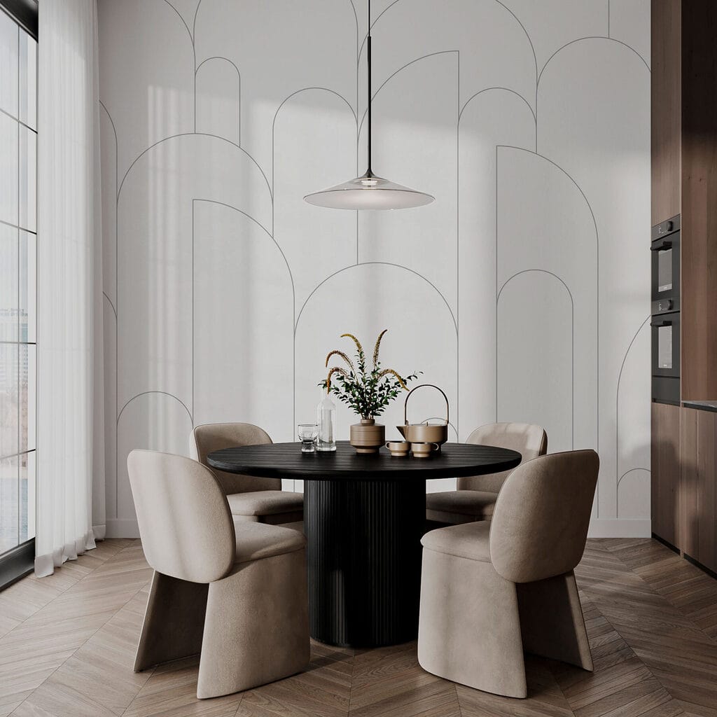 Archi sottili su bianco — ambiente 3