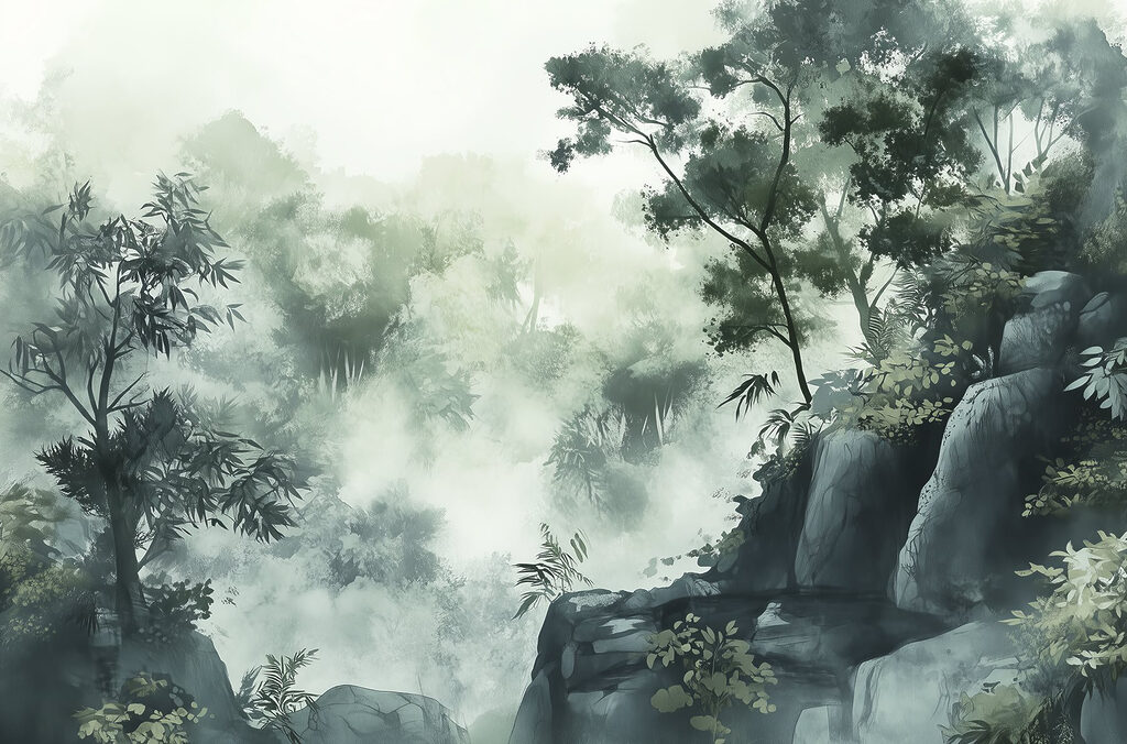 Rocce tra la nebbia — design completo