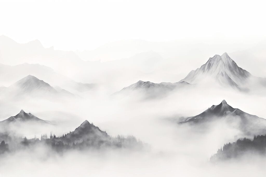 Cime sopra la nebbia — design completo