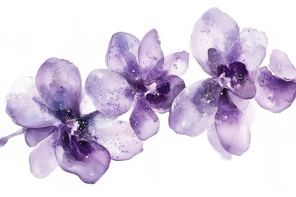 Orchidee ad acquerello — design completo