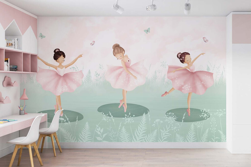 Tre ballerine in un ambiente