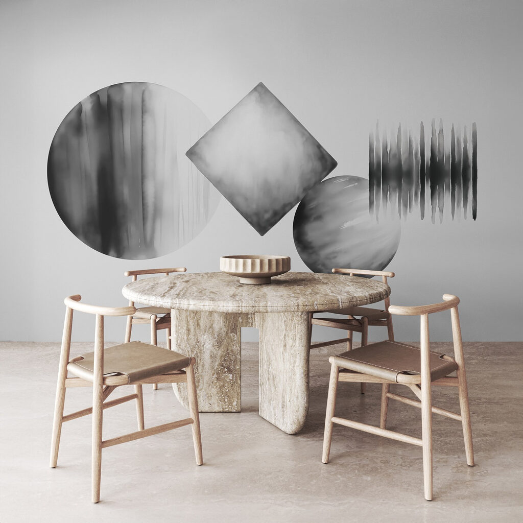 Forme geometriche grigie — ambiente 2