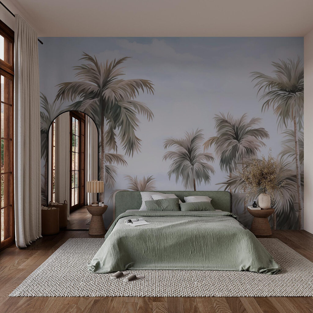 Palme alte, cielo lilla — ambiente 1