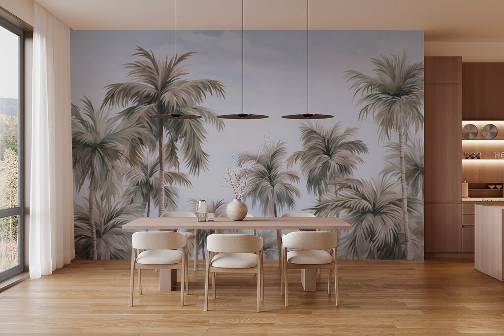 Palme alte, cielo lilla — ambiente 2