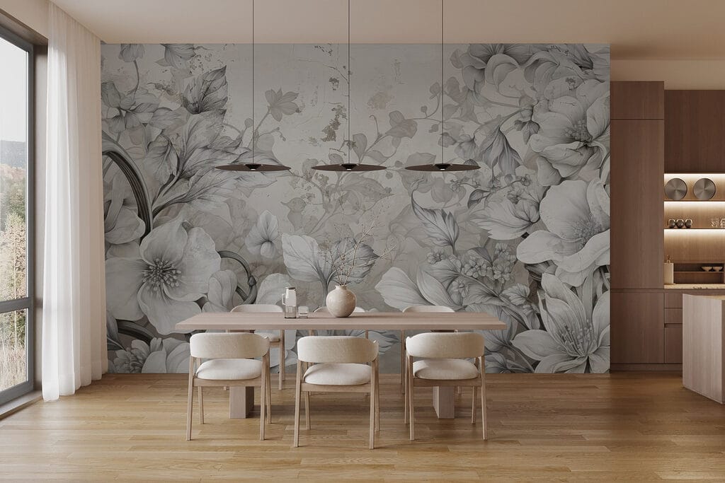 Bordure fiorite su azzurro — ambiente 2