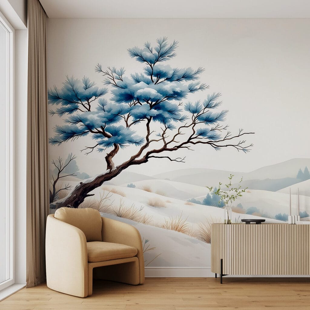 Pino azzurro sulla neve — ambiente 1