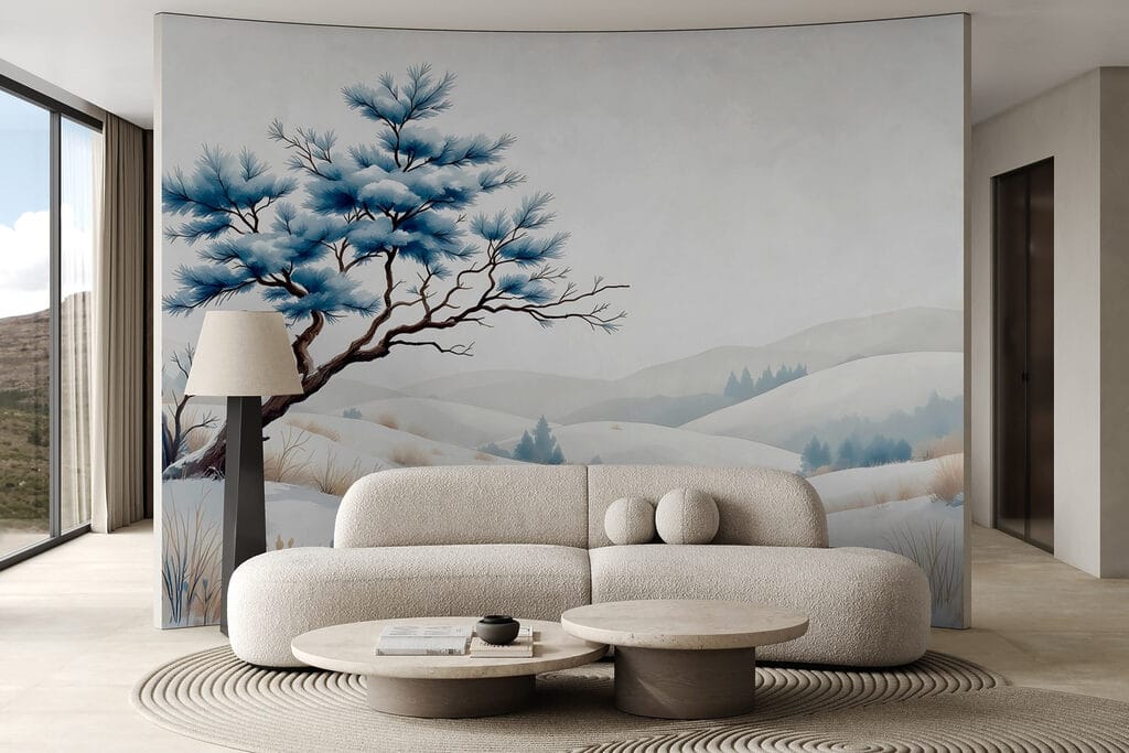 Pino azzurro sulla neve — ambiente 3