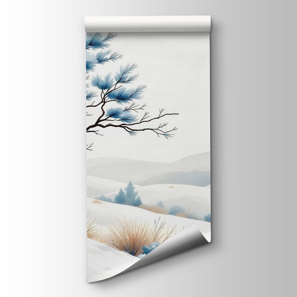 Pino azzurro sulla neve — vista del prodotto
