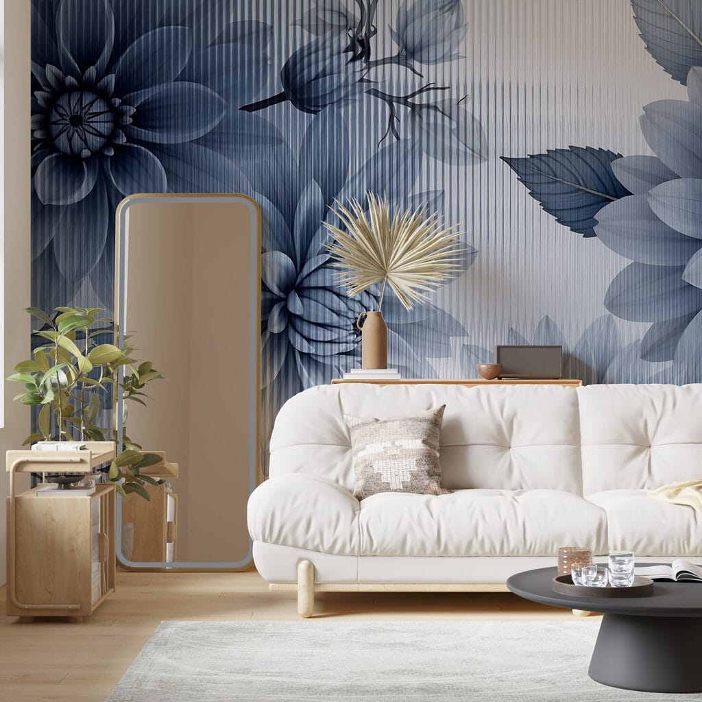 Fiori blu, trame lineari — ambiente 3