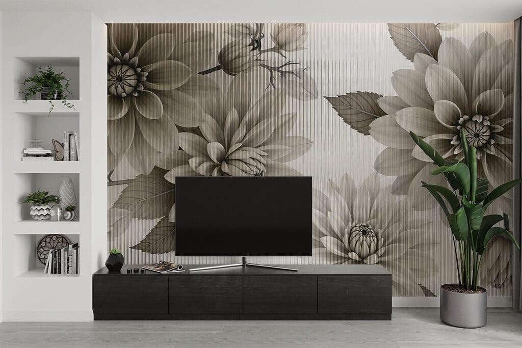 Fiori blu, trame lineari — ambiente 3