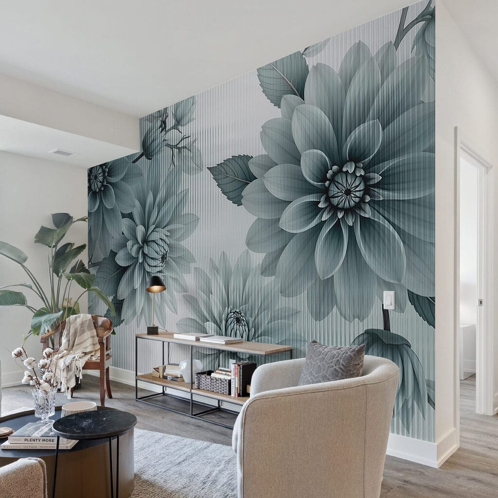 Fiori blu, trame lineari — ambiente 2