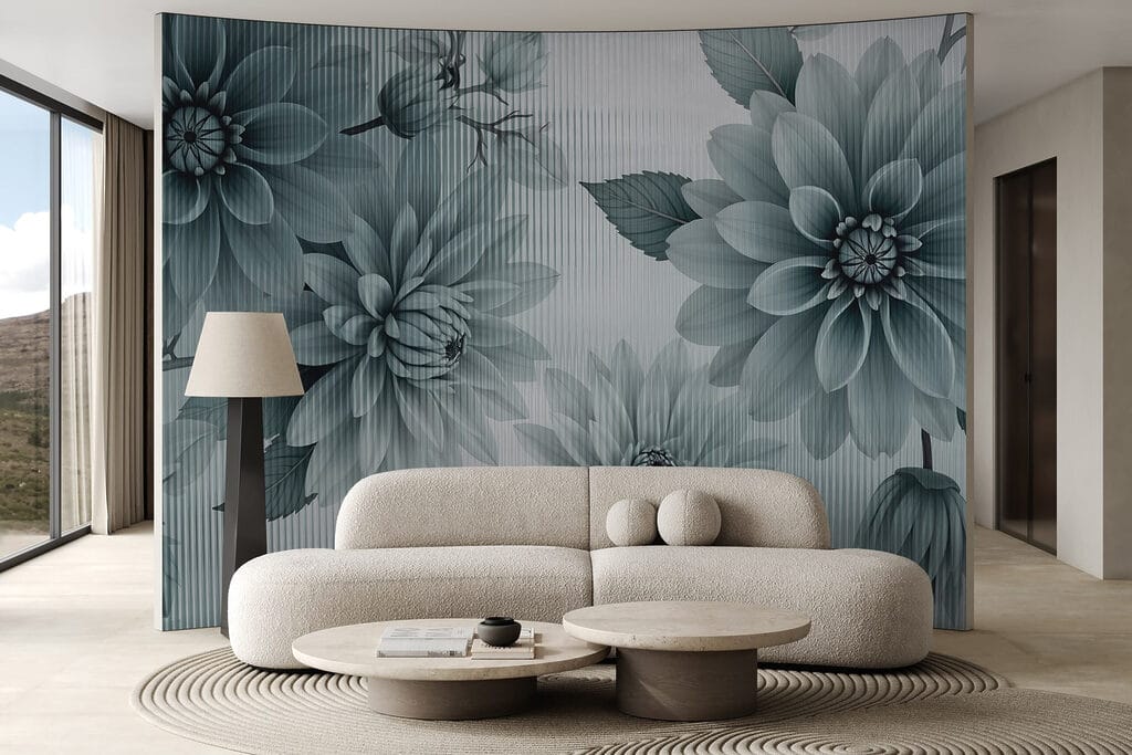 Fiori blu, trame lineari — ambiente 3