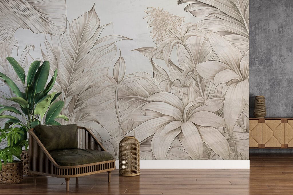 Piante tropicali tratteggiate — ambiente 2