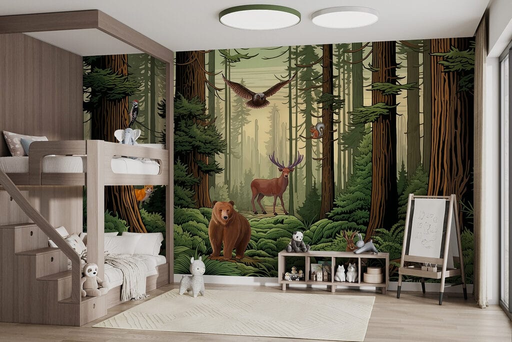 Orso tra alte felci — ambiente 1