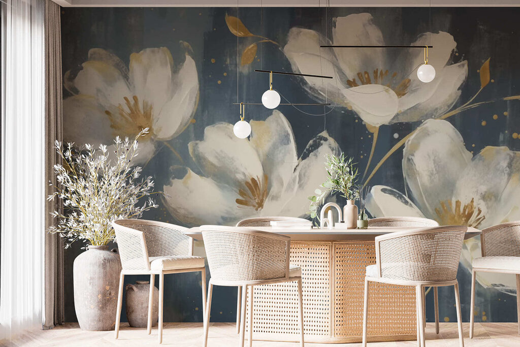 Fiori bianchi con schizzi — ambiente 3