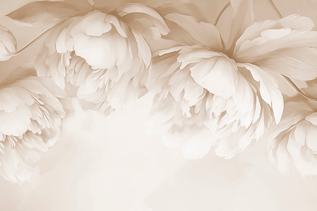Grandi fiori color crema — design completo