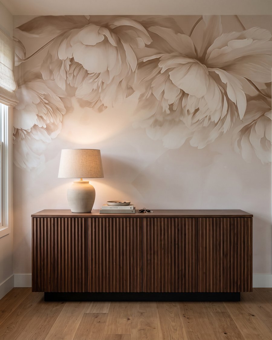 Grandi fiori color crema in un ambiente