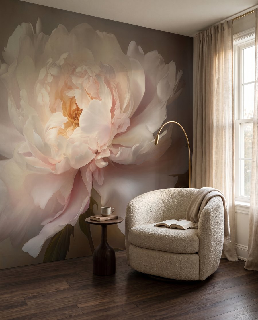 Fiore rosa nella luce in un ambiente