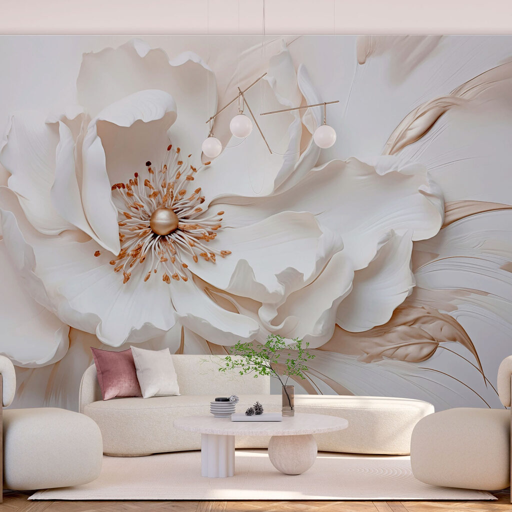 Fiore bianco dorato in un ambiente