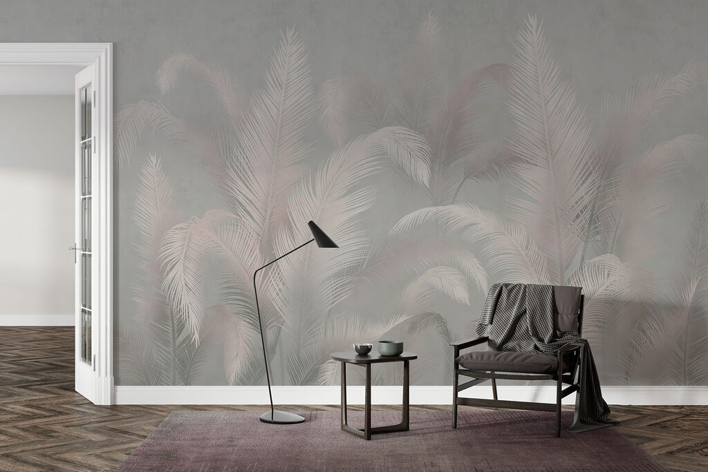 Piume grigie con rosa — ambiente 3