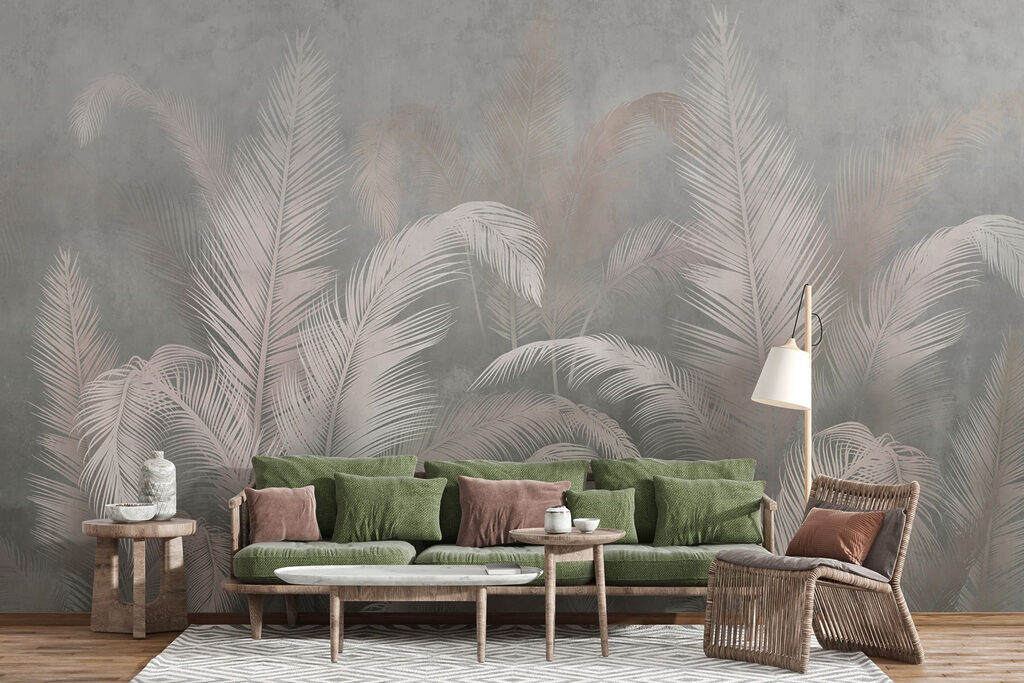 Piume grigie con rosa — ambiente 3