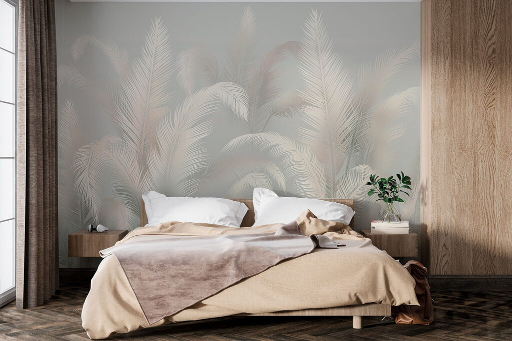 Piume grigie con rosa — ambiente 2