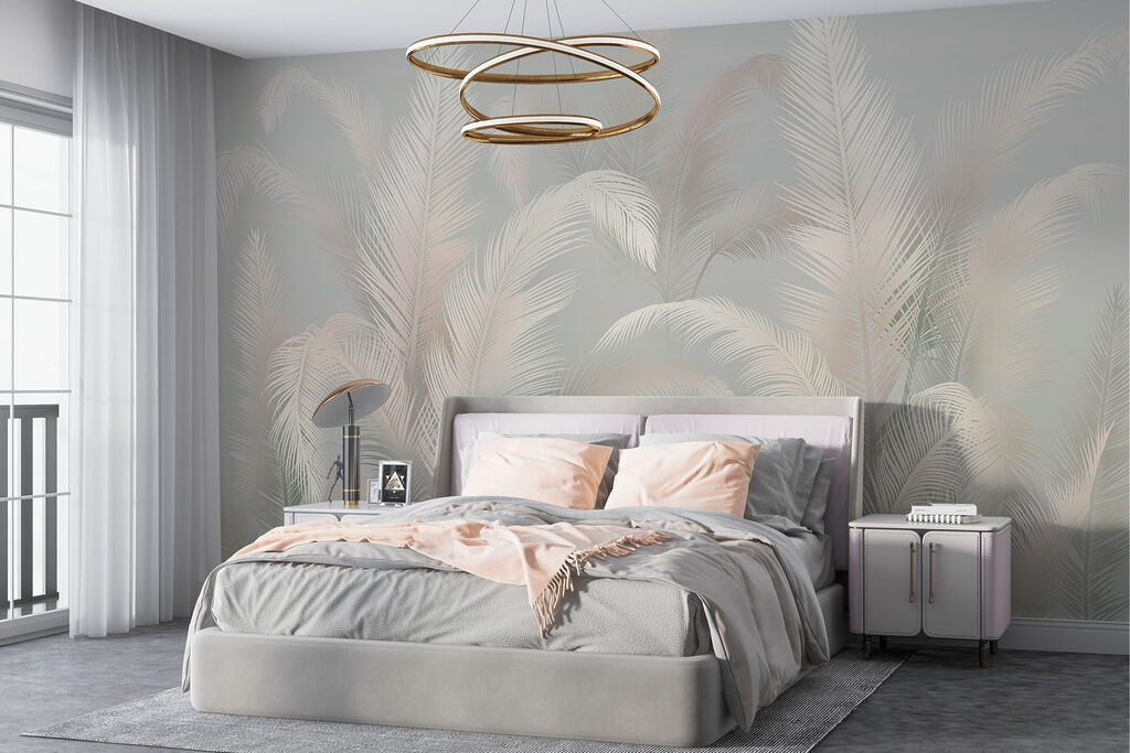 Piume grigie con rosa — ambiente 3