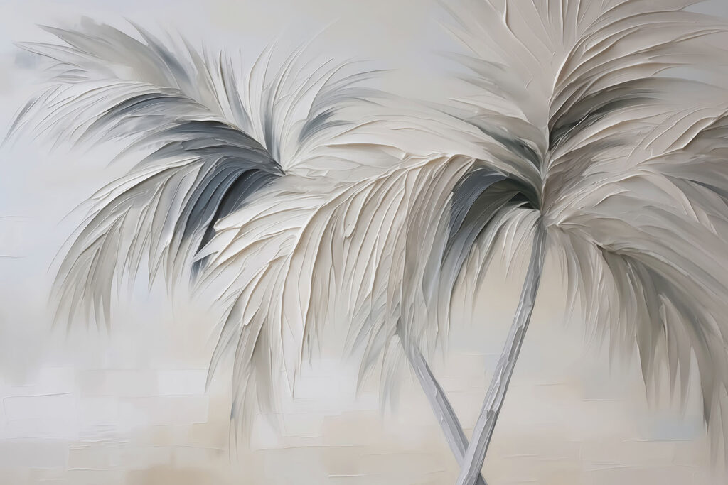 Due palme in rilievo — design completo