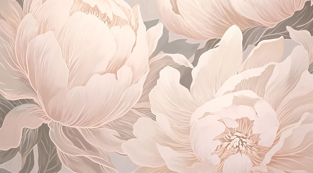 Grandi peonie a linee — design completo