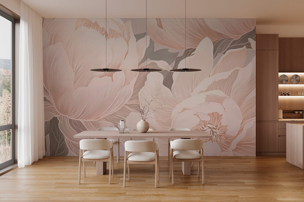 Grandi peonie a linee — ambiente 3