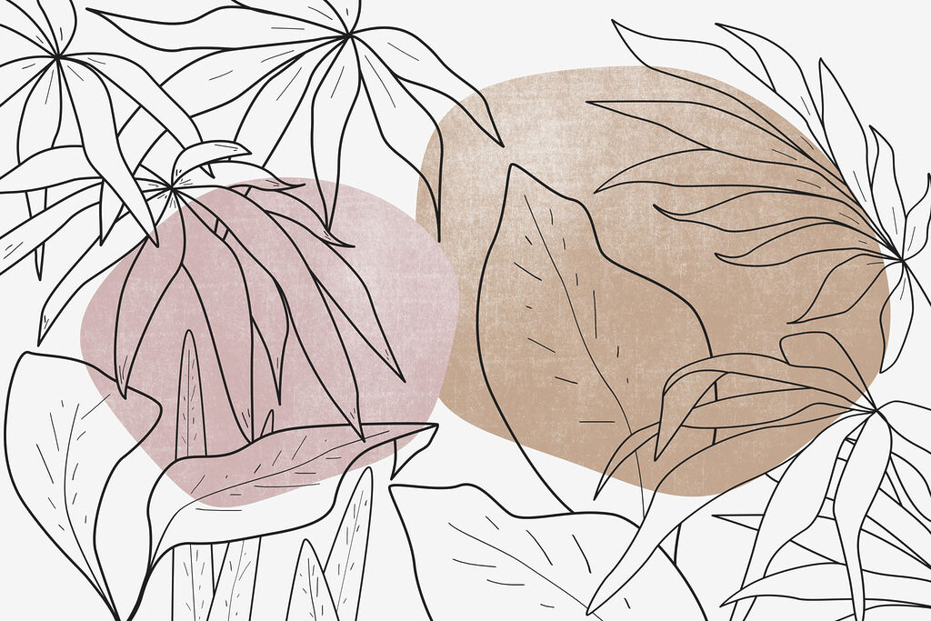 Foglie su forme tonde — design completo