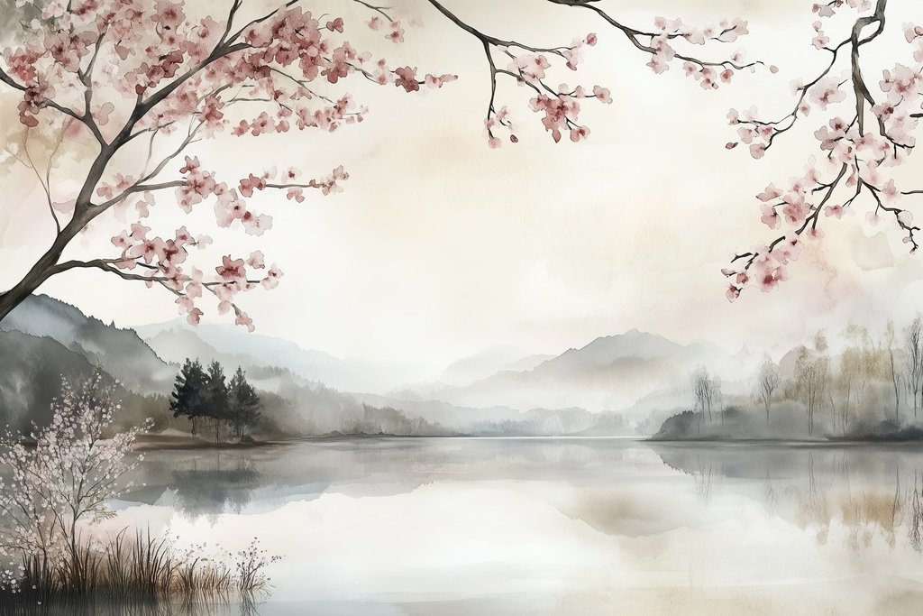 Lago silenzioso e monti — design completo