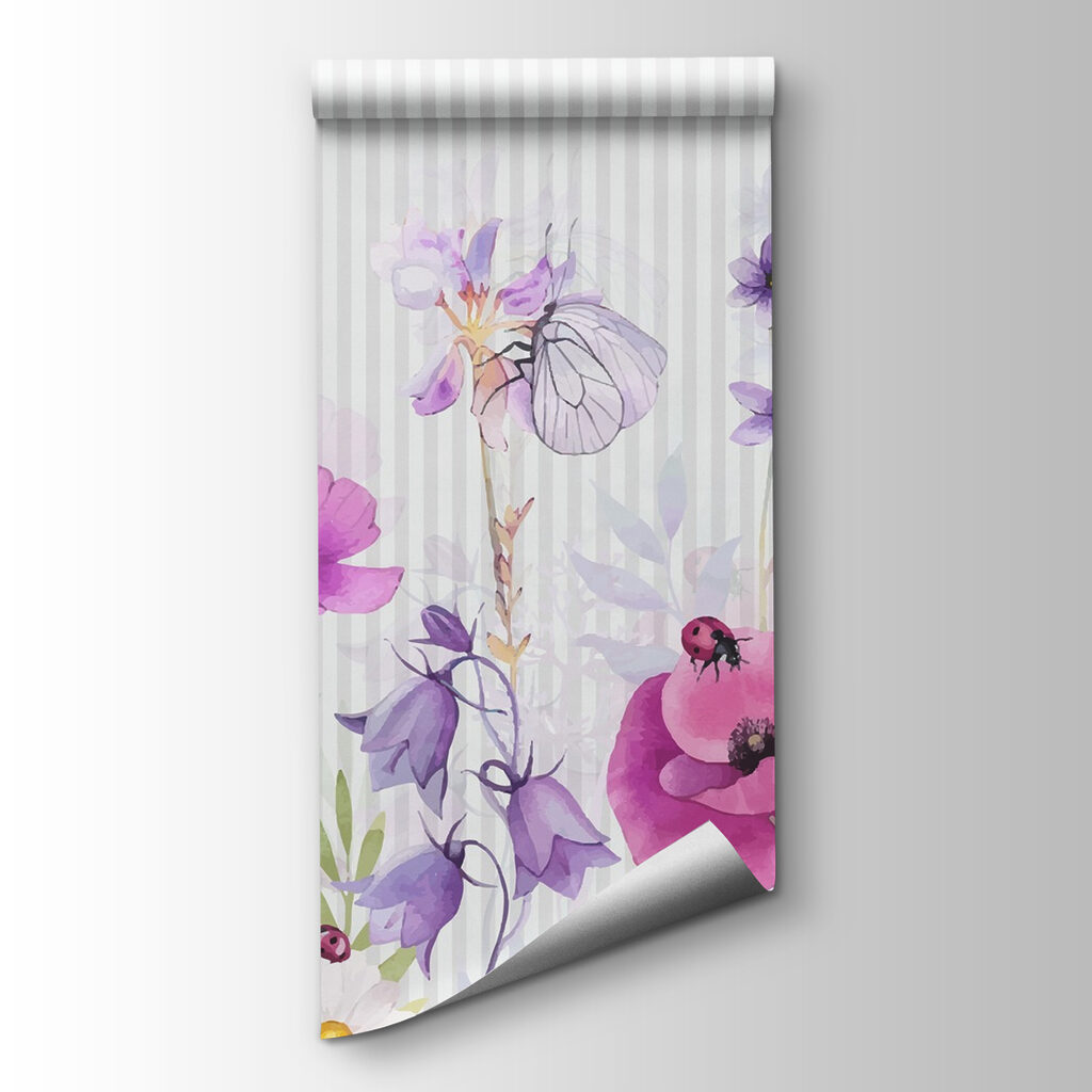 Fiori viola su righe — vista del prodotto